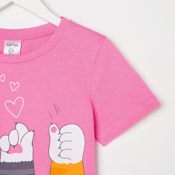 Футболка детская KAFTAN "Лапуля" р.36 (134-140), розовый