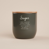 Банка для сахара SL Home, 12&times;12 см, цвет серый, с бамбуковой крышкой