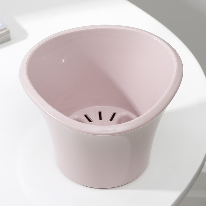 Кашпо для цветов со вставкой &laquo;Лагуна&raquo;, 600 мл, d=13 см, h=9 см, цвет розовый