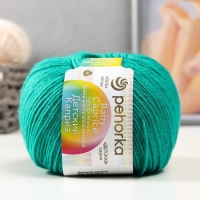 Пряжа для вязания спицами, крючком &laquo;Пехорский текстиль. Детский каприз&raquo;, 50% мериносовая шерсть, 50% фибра, 225 м/50 г, (335 изумруд)