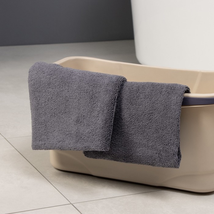 Тряпка для пола Raccoon, 220 г/м&sup2;, 60&times;80 см, микрофибра, ультразвуковая обработка края, 2 шт, цвет серый