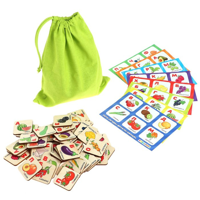 Лото - конструктор &laquo;Ягоды фрукты овощи&raquo; квадратные