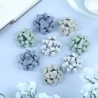 Бант - звезда №3.5, фасовка 8 шт., с блестками, МИКС