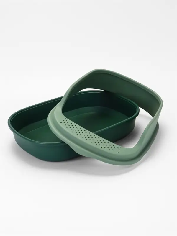 Лоток для кошек Фур-Мур 48&times;35.5 cм с высоким бортом + совок, Soft-touch, изумруд