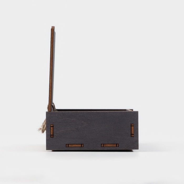 Ящик деревянный для хранения - чекница Доляна, 17,3&times;8,8&times;4,4 см, цвет тёмный