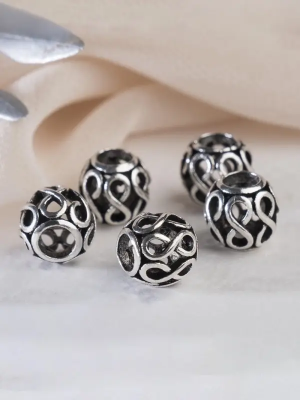 Шарм разделитель для бусин &laquo;Бесконечность&raquo;, цвет серебро