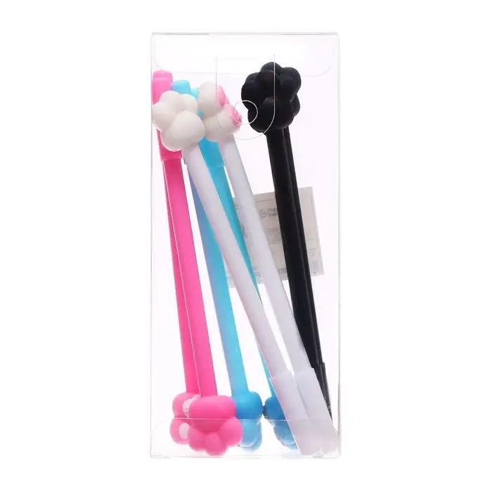 Ручка гелевая-прикол, синий стержень, Кошачьи лапки МИКС