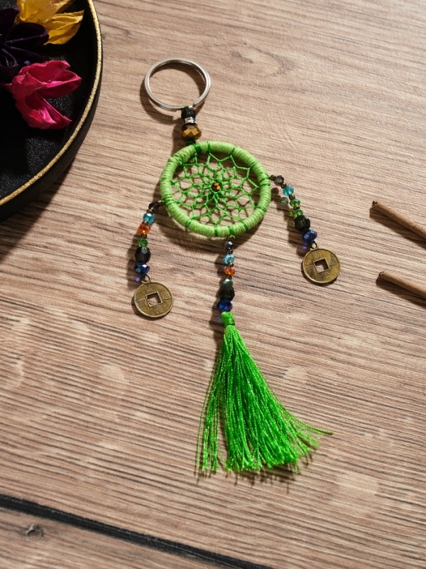 Брелок "Ловец снов" 4х15 см. светло-зелёный