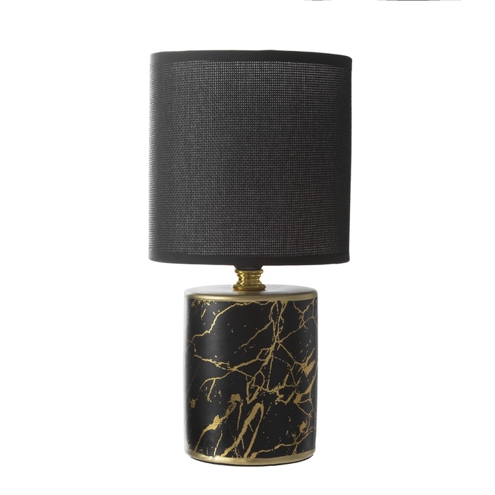 Настольная лампа с абажуром RISALUX «Юнона», Е14, 40 Вт, чёрно-золотой, 13×13×26.5 см Настольная лампа с абажуром RISALUX «Юнона», Е14, 40 Вт, чёрно-золотой, 13×13×26.5 см