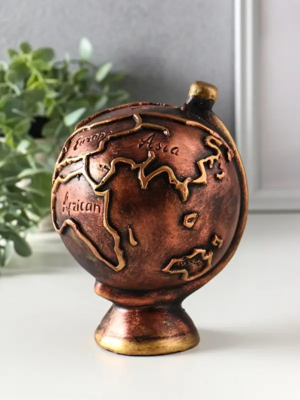 Копилка "Глобус" 17х12х11,5 см, под бронзу