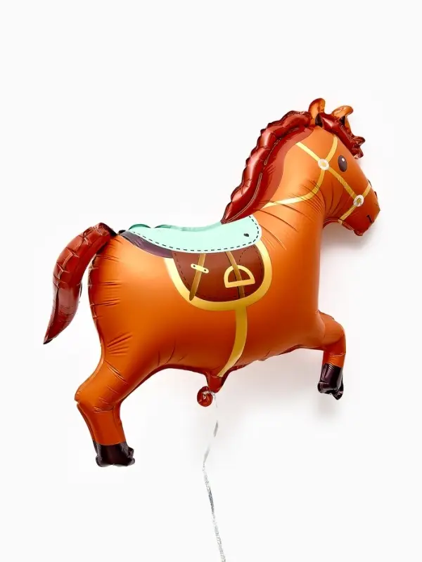 Воздушный шар фольгированный 28" "Лошадка", цвет коричневый