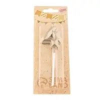 Свеча в торт на шпажке &laquo;Алмаз&raquo;, цифра 4, шампань, 5&times;2.6 см