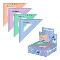 Треугольник 9 см ErichKrause "Pastel Bloom", 45&deg;, микс