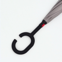 Зонт - наоборот «Однотон», механический, 8 спиц, R = 53/61 см, D = 122 см, цвет чёрный/серый Зонт - наоборот «Однотон», механический, 8 спиц, R = 53/61 см, D = 122 см, цвет чёрный/серый