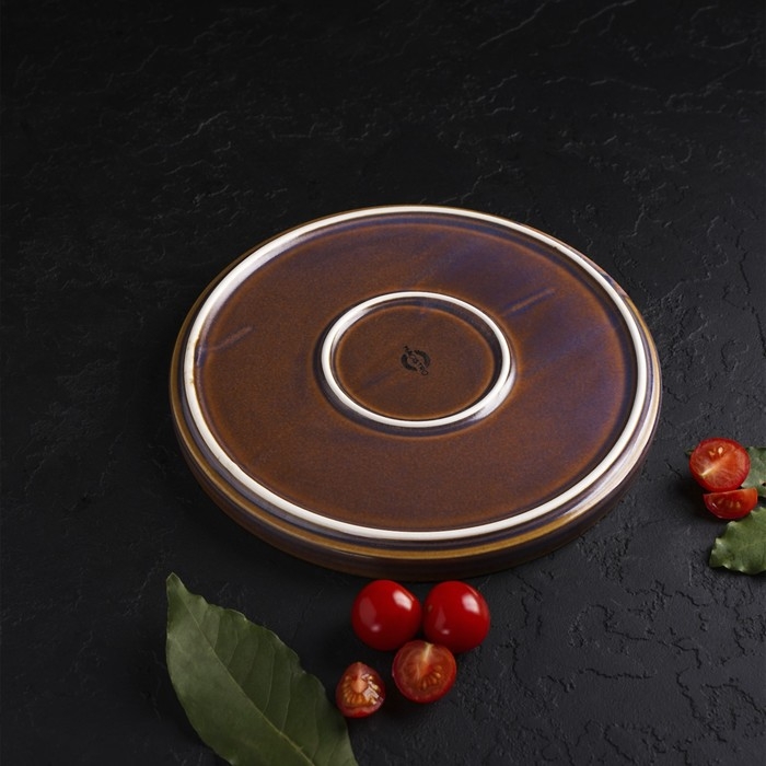 Тарелка фарфоровая обеденная Magistro Garland, d=22,5 см, цвет синий