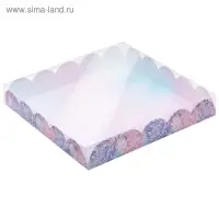 Коробка для печенья, кондитерская упаковка с пластиковой крышкой, &laquo;Нежность&raquo;, 18 х 18 х 3 см