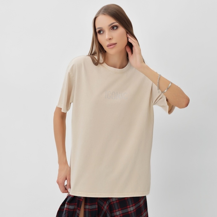 Футболка женская Mist Icon из вареного хлопка, р. L, молочный Футболка женская Mist Icon из вареного хлопка, р. L, молочный