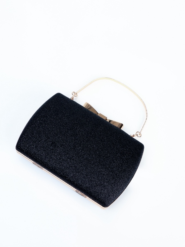 Сумка жен, 18.5*4.5*12 см, отд на фермуаре, цепь, ручка, черный