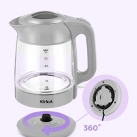 Чайник электрический стеклянный КТ-6766 - 3 л