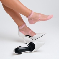 Носки женские стеклянные MINAKU &laquo;Цветы&raquo;, цвет розовый, р-р 36-37 (23 см)