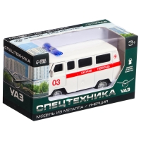 Машина металлическая &laquo;УАЗ-3962. Скорая помощь&raquo;, инерция, 1:43