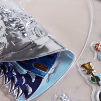 Наклейки на окна "Новогодние" деревня, сани, 38х30 см Наклейки на окна "Новогодние" деревня, сани, 38х30 см