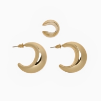 Набор серьги и каффы 3 шт &laquo;Капли&raquo; объёмные, цвет золото