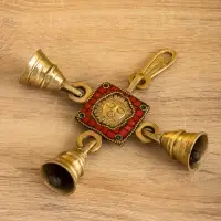 Сувенир подвеска "Солнце" латунь 16х8,5 см