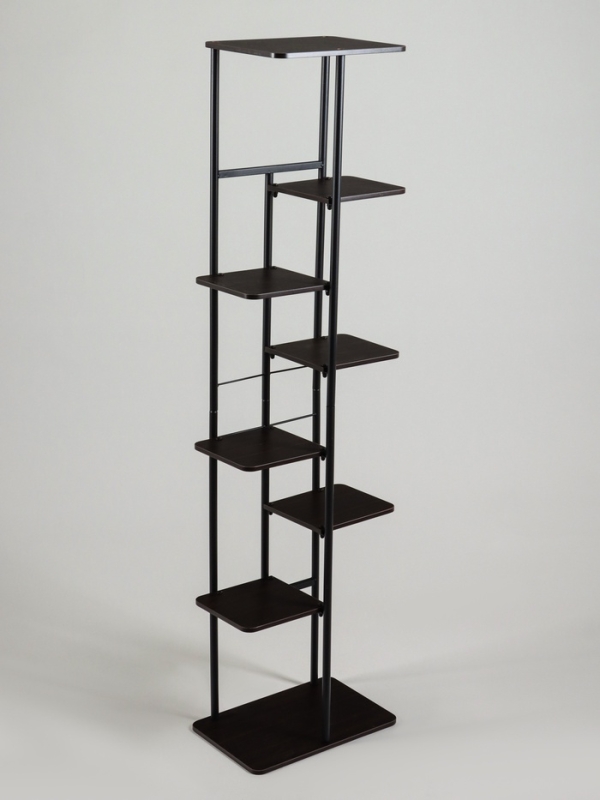 Подставка для цветов Greengo, 8 полок, 36 &times; 23 &times; 136 см, напольная, каркас металл, полки МДФ, чёрная