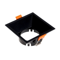 Светильник встраиваемый под лампу MR16, квадрат, пластик, черный