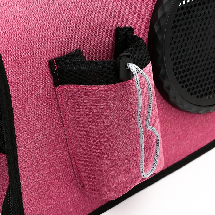 Сумка-переноска с органайзером и иллюминатором, 43 х 24 х 28 см, розовая