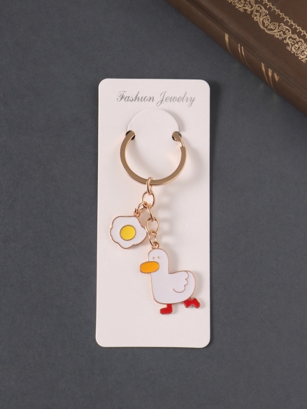 Брелок металл, эмаль "Утка и яйцо" 9 см