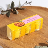 Свеча ароматическая в стакане (набор 3 шт) по 50 мл, 10 ч, 32 гр, СОЧНЫЙ МАНГО