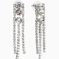 Набор 2 предмета: серьги, колье со стразами &laquo;Лёд. Круги&raquo;, d=13.5 см, белый в серебре