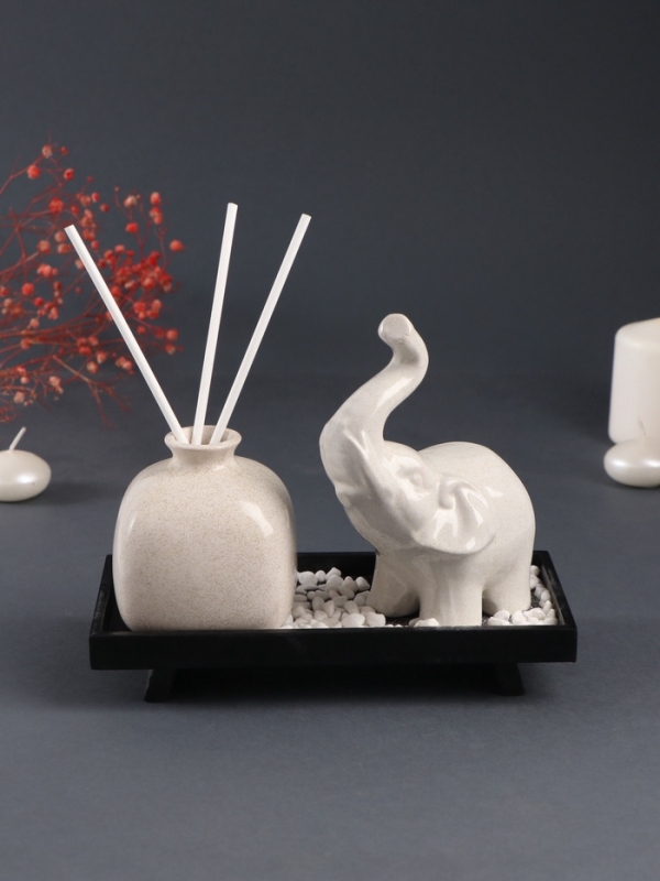 Диффузор керамика "Слон" аромапалочки 3 шт 9,5х20х16 см