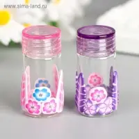 Баночка для скрапбукинга стекло "Цветочная" МИКС 5х2,2х2,2 см