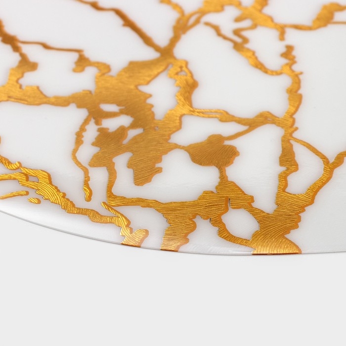 Салфетка сервировочная на стол &laquo;Мрамор&raquo;, d=38 см, цвет белый