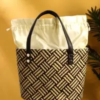 Сумка плетёная из пандана 27х19х42 см, цв. бежево-коричневый