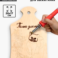 Доска для выжигания &laquo;Кот с букетом&raquo;