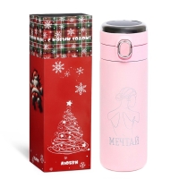 Термокружка, 420 мл, Simple "Мечтай", сохраняет тепло 8 ч, термометр