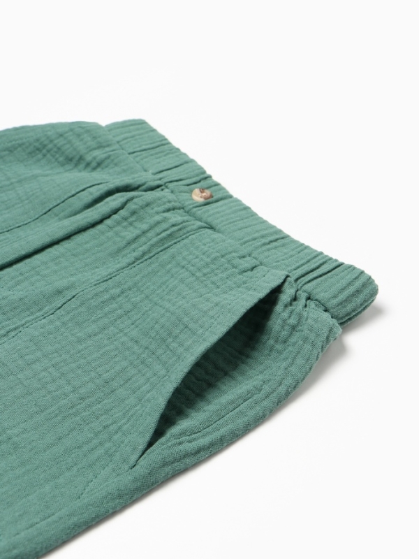 Брюки Крошка Я "Муслин", рост 80, зеленый