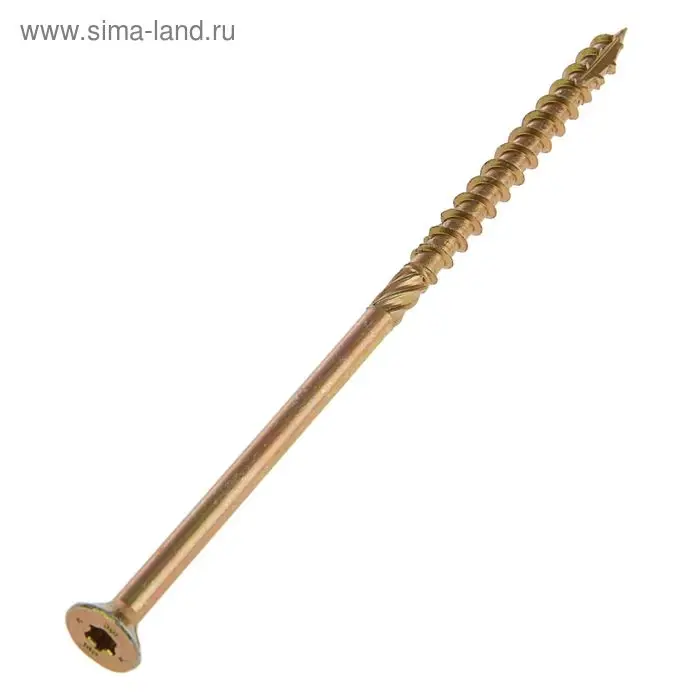 Саморез конструкционный INFIX, 8х180 мм, потай, Torx40, жёлтый цинк