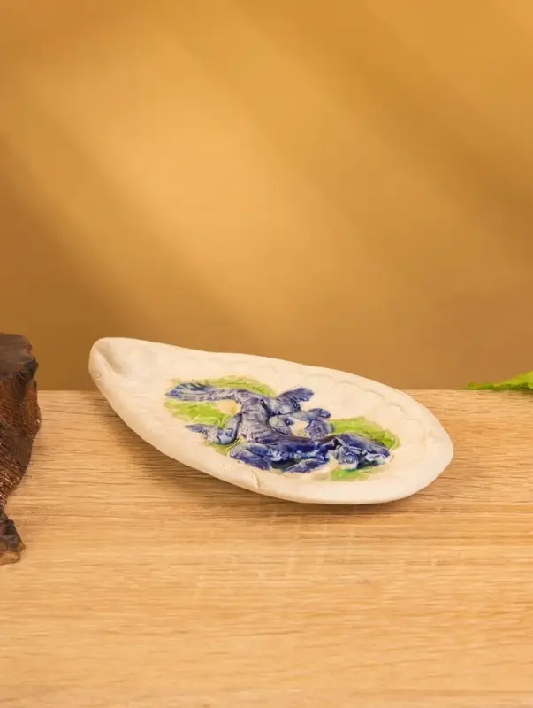 Подставка под благовония &laquo;Ящерица&raquo;, 14&times;7&times;1.5 см, керамика, синяя