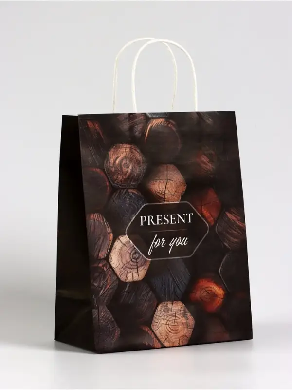 Пакет подарочный крафт Present, 21&times;11&times;27 см