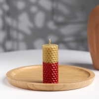 Свеча из вощины, медово-красная, 8 см