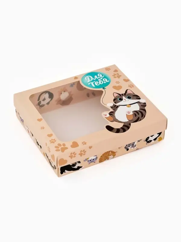 Коробка подарочная &laquo;Котики&raquo;, 23.5 &times; 20.5 &times; 5.5 см