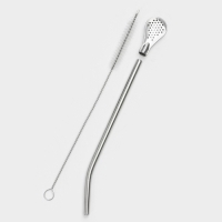 Калабас для чая Мате 240 мл и бомбилья с щеткой для чистки, набор для приготовления, белый 1078512 Калабас для чая Мате 240 мл и бомбилья с щеткой для чистки, набор для приготовления, белый 1078512