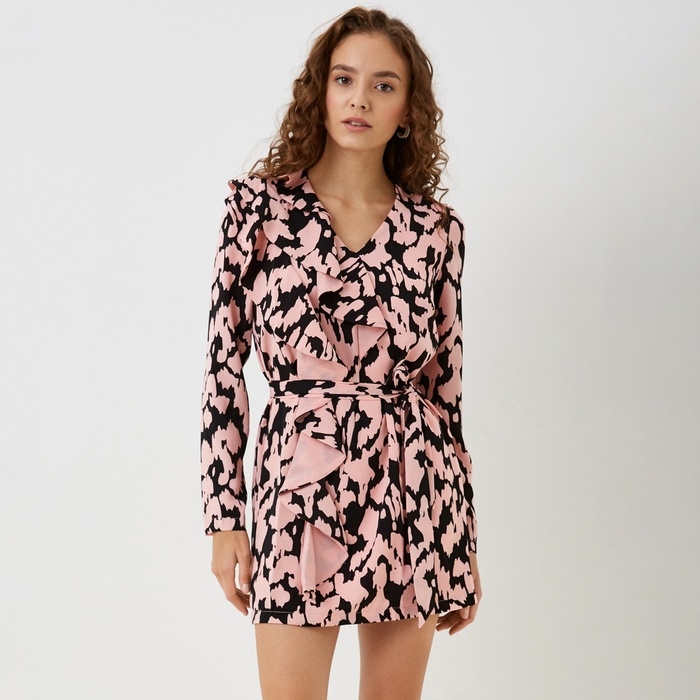 Платье женское с воланом MIST, размер 48, розовый Платье женское с воланом MIST, размер 48, розовый