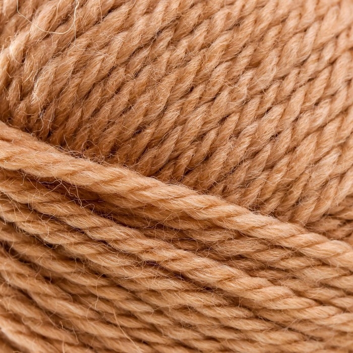 Пряжа для вязания спицами, крючком &laquo;Пехорский текстиль. Мериносовая&raquo;, 50% мериносовая шерсть, 50% акрил, 200 м/100 г, (124 Песочный)