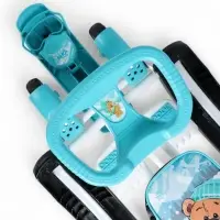 Снегокат &laquo;Тимка спорт 6Д&raquo; с забавными медвежатами, с двумя спинками, с родительской ручкой, бирюзовый, ТС6Д/ЗМ Nika